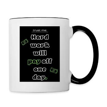 Hard work will pay off one day - Contrasting Mug - white/black - Right
