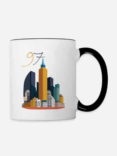 Stadt Skyline - Tasse zweifarbig - Weiß/Schwarz