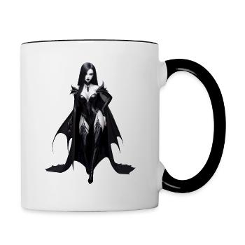 Sexy Vampire Lady Beauty Lady Vampire - Contrasting Mug - white/black - Right