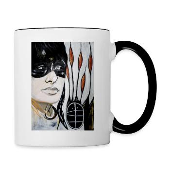 Dolmengöttin Langeneichstädt 13 - Tasse zweifarbig - Weiß/Schwarz - Rechts