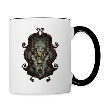 Cadre Crâne - Mug contrasté - blanc/noir - Droite