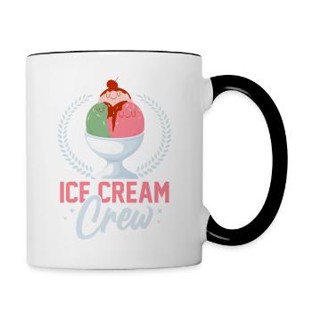 Ice Cream Crew Cône de cuillère d’été - Mug contrasté - blanc/noir - Droite