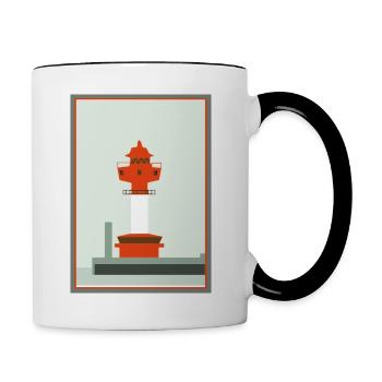 Leuchtturm Kiel - Tasse zweifarbig - Weiß/Schwarz - Rechts