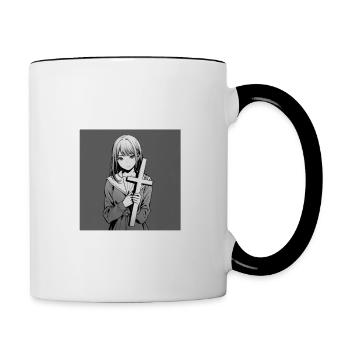 Ich liebe Anime und Jesus - Manga Stil. - Tasse zweifarbig - Weiß/Schwarz - Rechts