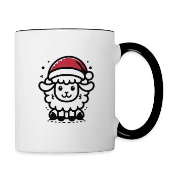 Schaf Lustiger Spruch - Tasse zweifarbig - Weiß/Schwarz - Rechts