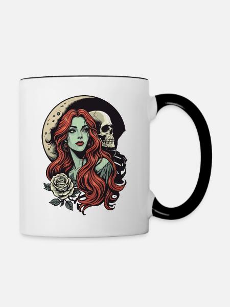 Düstere Romantik - Tasse zweifarbig - Weiß/Schwarz