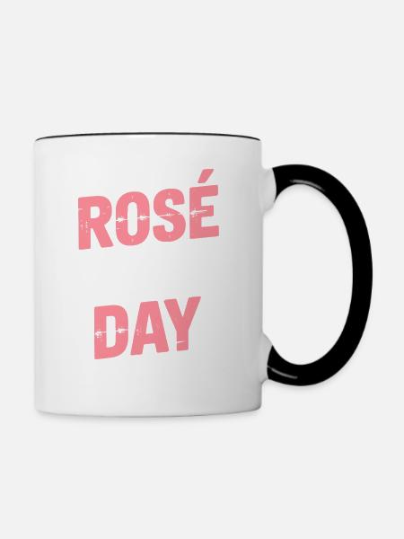 ROSÉ ALL DAY - Tasse zweifarbig - Weiß/Schwarz