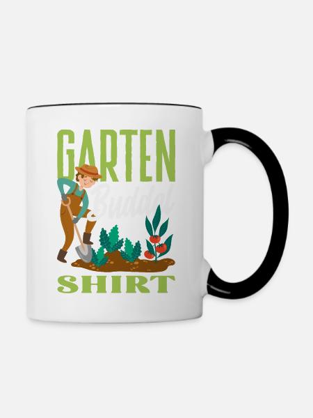 Garten Buddel Gärtner - Tasse zweifarbig - Weiß/Schwarz