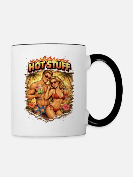 Hot Stuff Strandpaar Cocktail-Vibes - Tasse zweifarbig - Weiß/Schwarz
