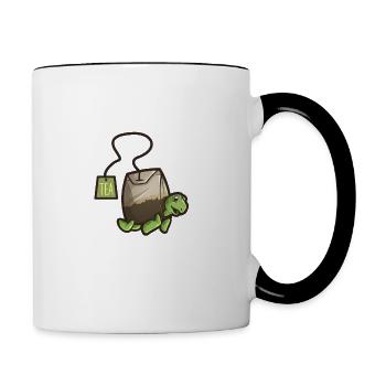 Tea Turtle - Contrasting Mug - white/black - Right