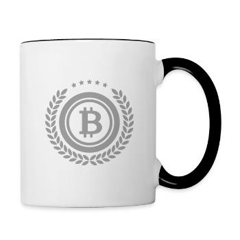 Bitcoin Logo - Mug contrasté - blanc/noir - Droite