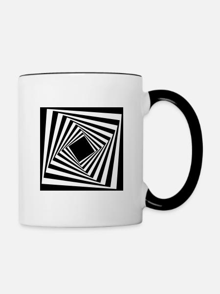 Optische Täuschung - Tasse zweifarbig - Weiß/Schwarz