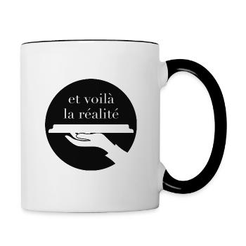 et voilà la réalité - Contrasting Mug - white/black - Right