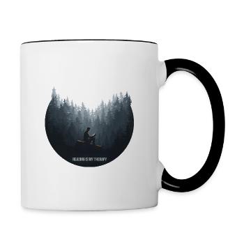 La lecture est ma thérapie – Livres et relaxation - Mug contrasté - blanc/noir - Droite