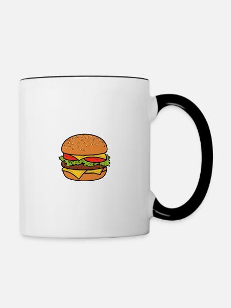 Born to Bulk Forced to Cut Gym Fast Food - Tasse zweifarbig - Weiß/Schwarz