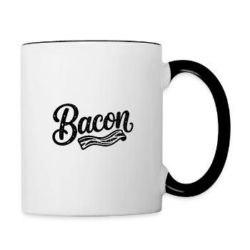Bacon - Cool Fastfood Logo - Contrasting Mug - white/black - Right