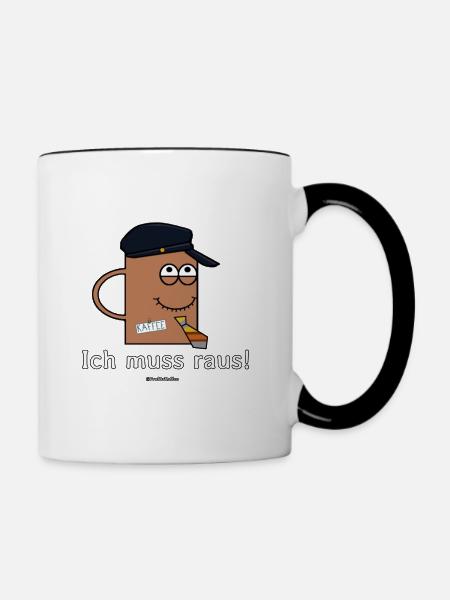Ich muss raus! - Tasse zweifarbig - Weiß/Schwarz