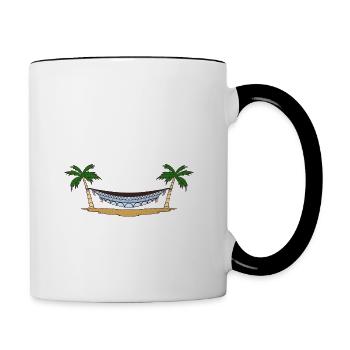 Born To Chill Forcé de répondre aux e-mails Hamac - Mug contrasté - blanc/noir - Droite