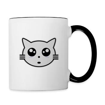 Kätzchen - Tasse zweifarbig - Weiß/Schwarz - Rechts