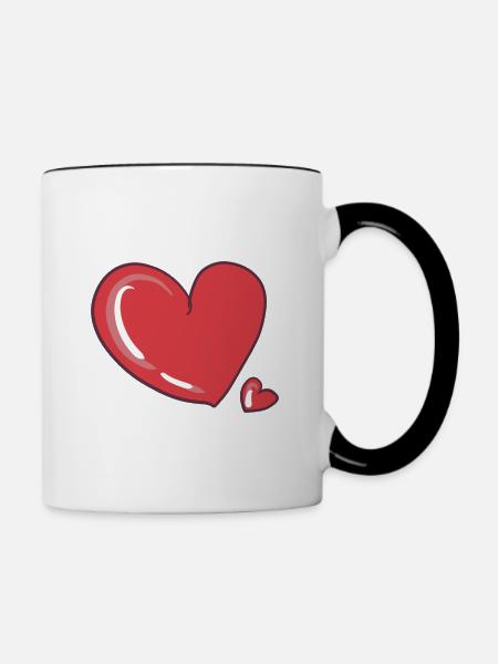 herzen herz - Tasse zweifarbig - Weiß/Schwarz