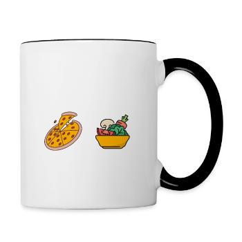 Born to Eat Pizza Forced to Stay Healthy - Contrasting Mug - white/black - Right