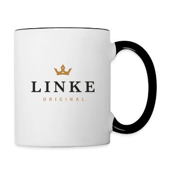 Linke Original Familienlogo - Tasse zweifarbig - Weiß/Schwarz - Rechts