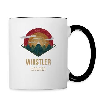 Snowboard Ski Apres Alpen Whistler Canada Cadeau - Mug contrasté - blanc/noir - Droite