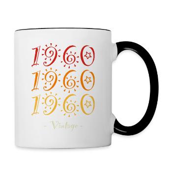 1960 vintage - Contrasting Mug - white/black - Right