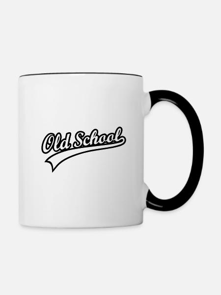 OLD SCHOOL OUTLINE - Tasse zweifarbig - Weiß/Schwarz
