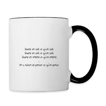 Sprüche - Tasse zweifarbig - Weiß/Schwarz - Rechts