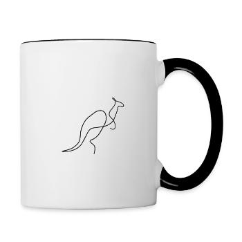 Kangoroo Desig - Mug contrasté - blanc/noir - Droite