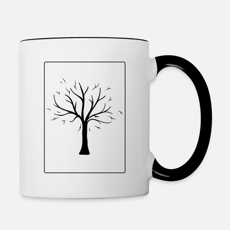Baum schwarz - Tasse zweifarbig - Weiß/Schwarz