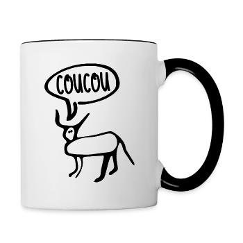 Petite perruche - Mug contrasté - blanc/noir - Droite