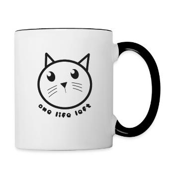 Noch ein Leben - Tasse zweifarbig - Weiß/Schwarz - Rechts