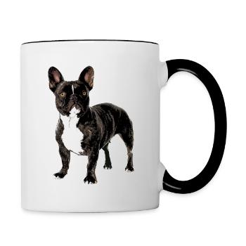 Bouledogue français - Mug contrasté - blanc/noir - Droite