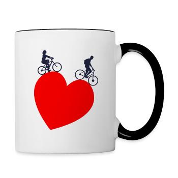 Cadeaux d'amour de vélo - Mug contrasté - blanc/noir - Droite