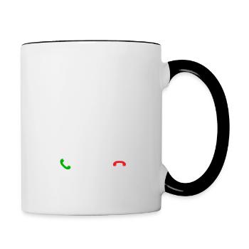 le hockey m'appelle...il faut que j'y aille ! - Mug contrasté - blanc/noir - Droite