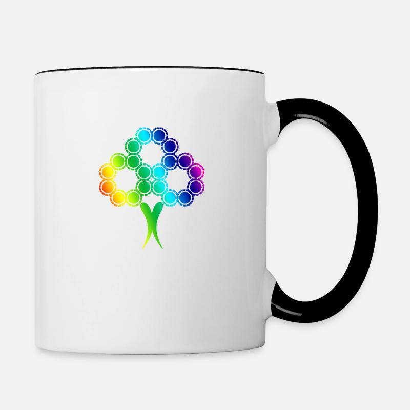 Rainbow trees - Contrasting Mug - white/black