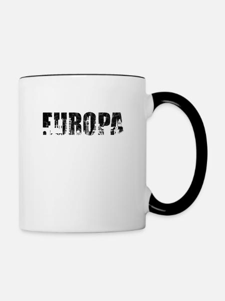 Europa. Statement. - Tasse zweifarbig - Weiß/Schwarz