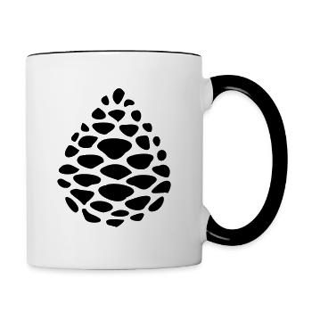 Pommes de pin pomme de pin pinecone - Mug contrasté - blanc/noir - Droite
