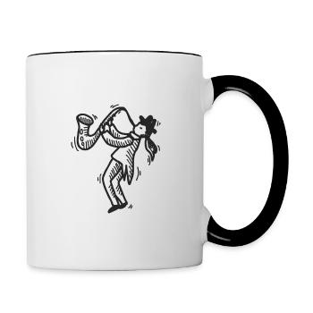 Saxophone - Mug contrasté - blanc/noir - Droite