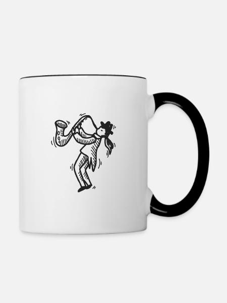 Saxophon - Tasse zweifarbig - Weiß/Schwarz