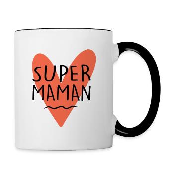 Super Maman | Fête Des Mères - Mug contrasté - blanc/noir - Droite