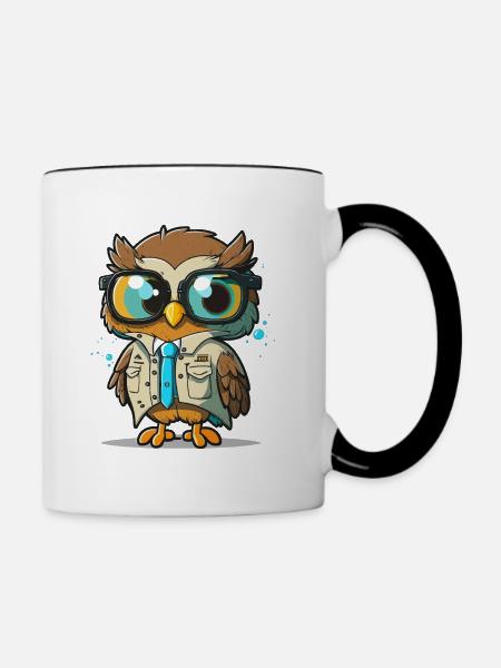 Der weise Wissenschaftler - Tasse zweifarbig - Weiß/Schwarz