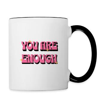 You Are Enough - Pink for Women - Contrasting Mug - white/black - Right