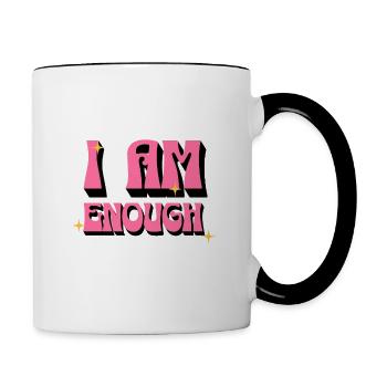 I Am Enough Positive Affirmations Pink Women - Contrasting Mug - white/black - Right