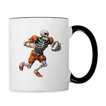 Skeletons Rugby Players - Contrasting Mug - white/black - Right