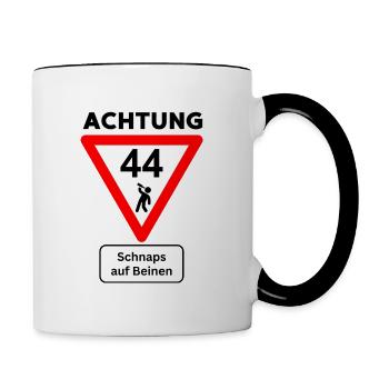 44th Birthday - Schnapps on Legs Schnapps Number - Contrasting Mug - white/black - Right