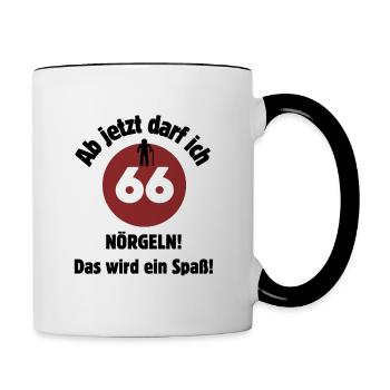 66th birthday From now on I can nag - fun - Contrasting Mug - white/black - Right