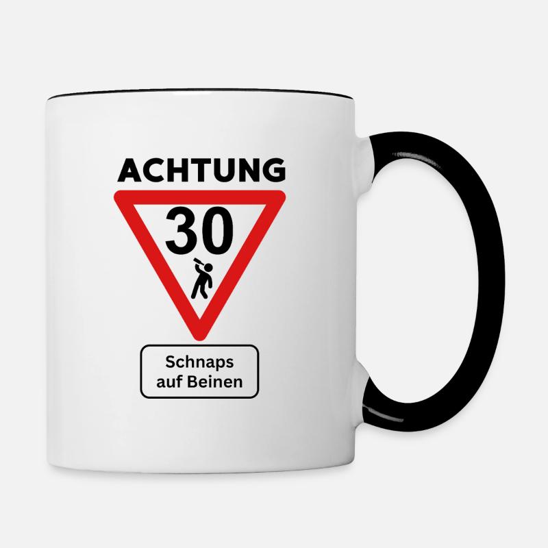 30 – Attention, schnaps sur pattes ! - Mug contrasté - blanc/noir